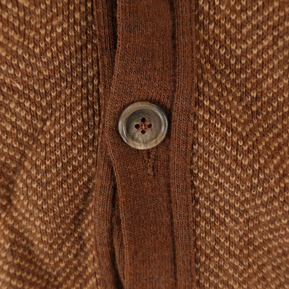 John Ashford Tan/Brown Herringbone Men's Cardigan - Picture 6 of 9